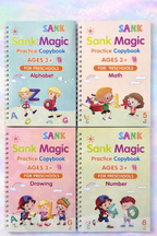 Magic Practice Copybook Number Tracing Book set for Preschool (4 Books+10 Refill+1 Pen+1 Grip