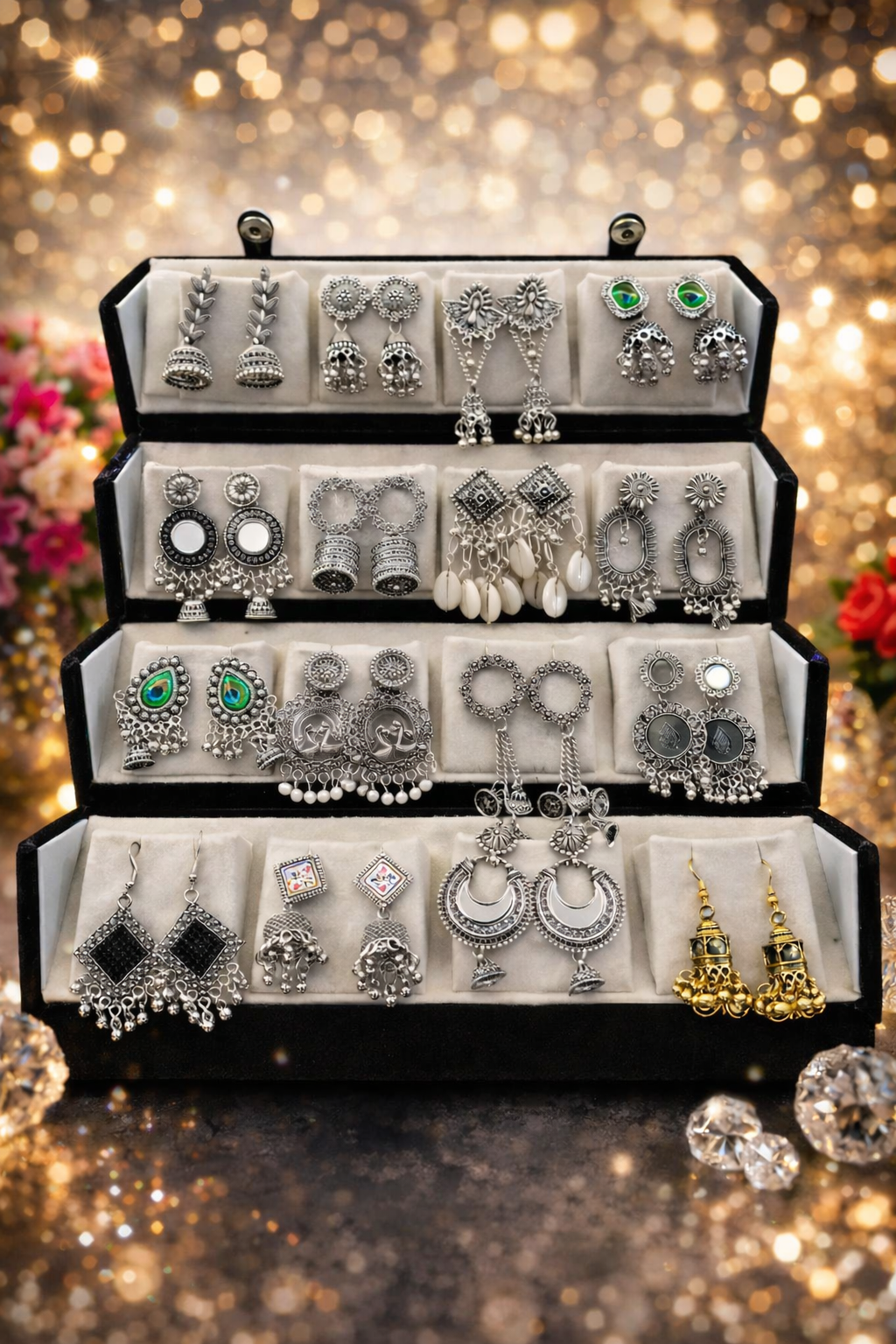 16 set of random earings jumkaa with premium box