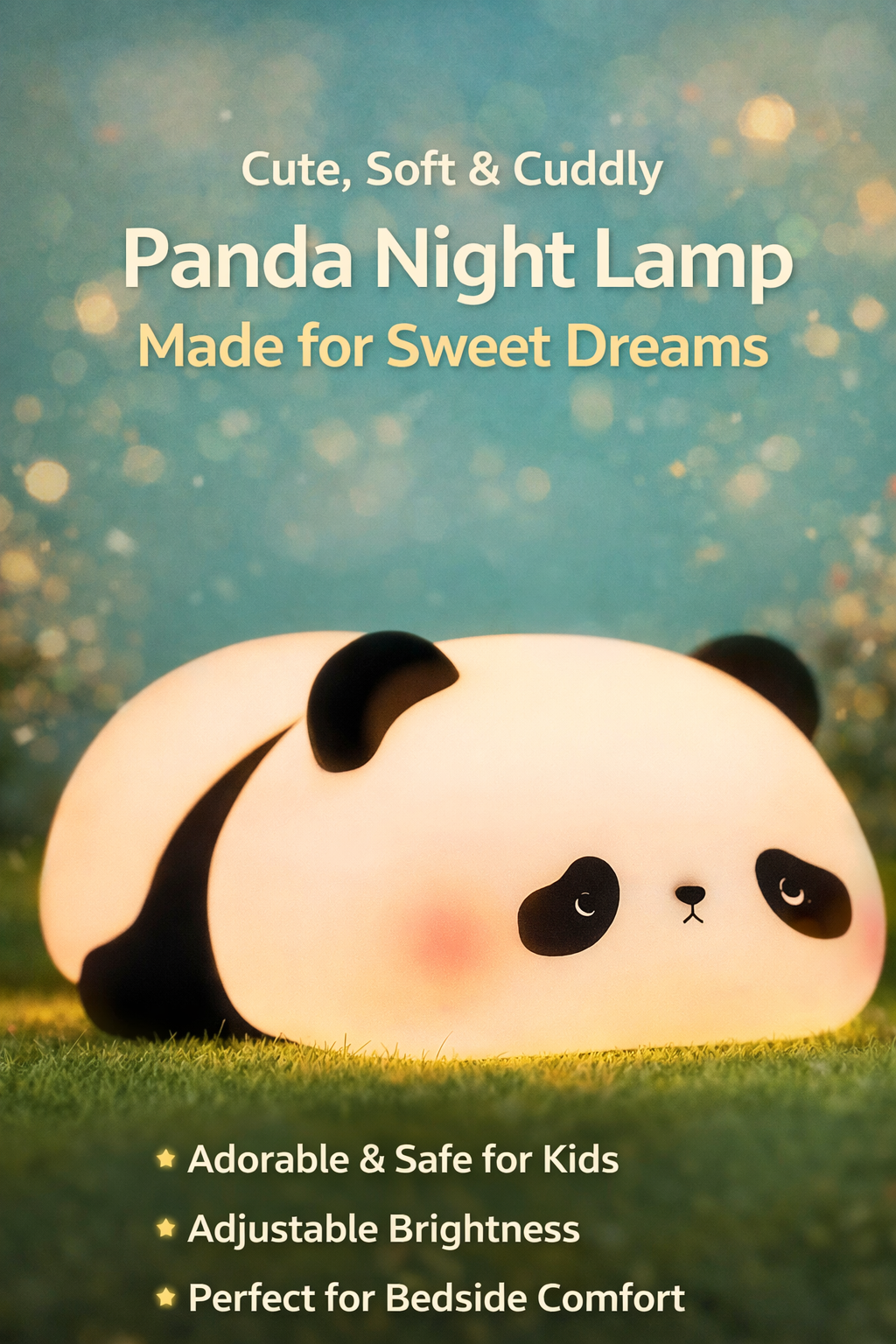 Cute Panda Silicone Night Lamp – Soft Touch, Adjustable Brightness, Kids Safe